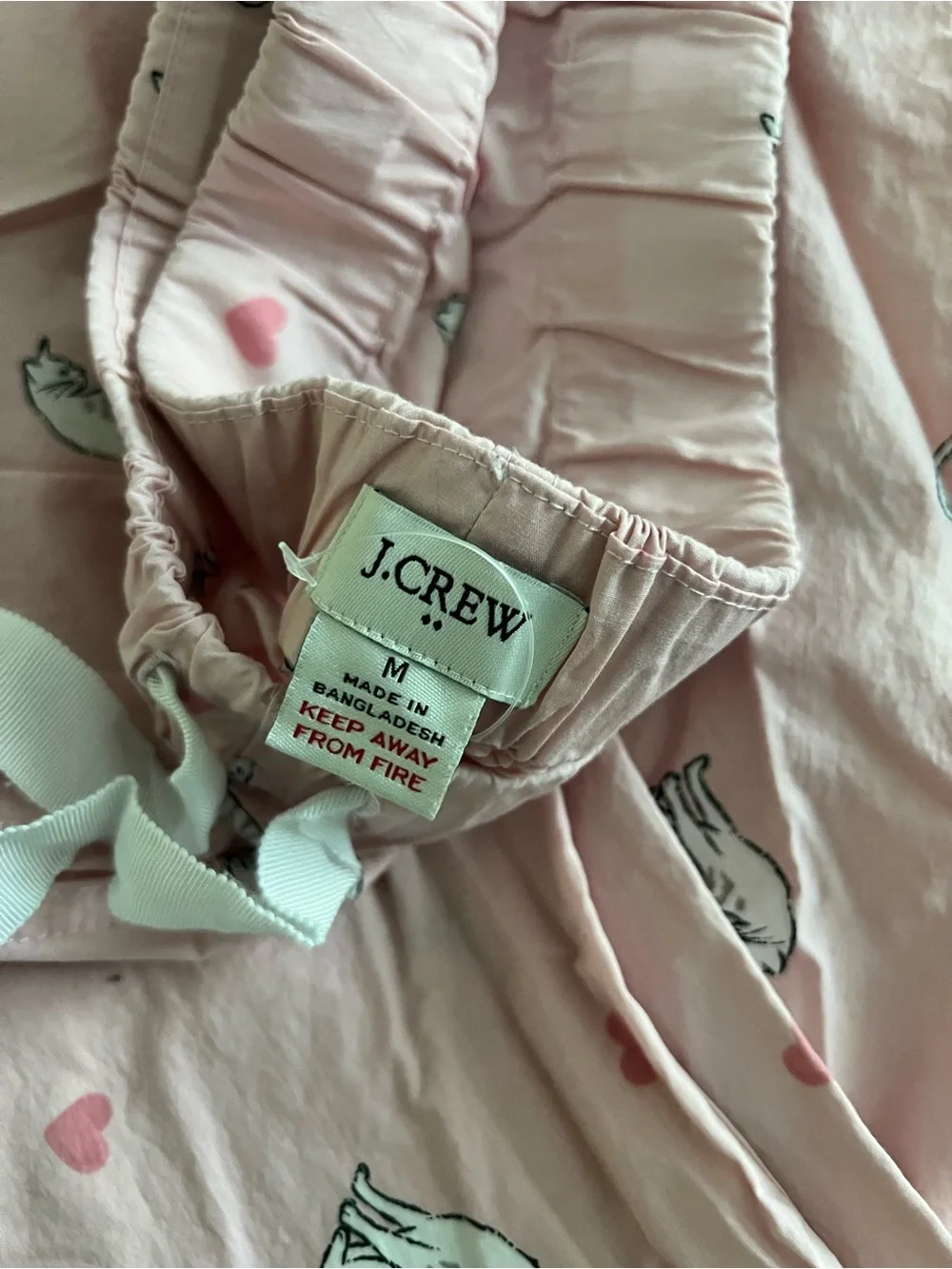 J. Crew Pink Cat Print Pajama Pants